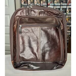 JACK GEORGES ~GENUINE LEATHER~ VOYAGER BROWN BACKPACK